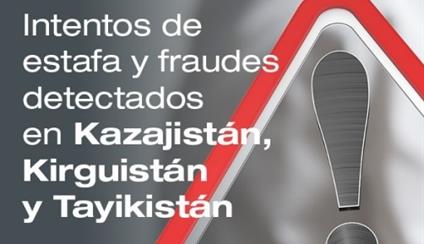 Intentos de estafa y fraude a empresas detectados en Kazajstán, Kirguistán y Tayikistán
